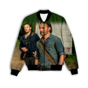 Moletes de moletons masculinos Jackets masculinos American Walking Dead 3D Digital Printed Men Jacket Menas de manga longa com zíper2023