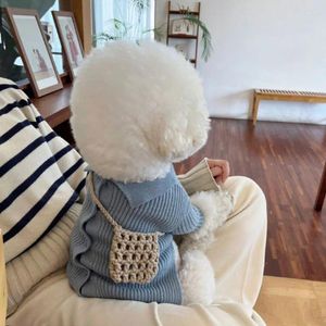 Dog Apparel Puppy Backpack Clothes Solid Color Pet Sweater Autumn And Winter Cardigan Teddy Comfortable Warm Clothing XS-XL