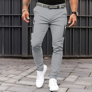 Мужские брюки модные приталенные хип-хоп всесезонные хлопковые крутые повседневные спортивные уличные украшения на молнии прямые штанины 231016
