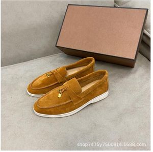 2023 LP Herr/kvinnor Loro Walk Shoes Luxury Sneakers Dress Shoe Suede Leather Nubuck Designer Flats Leisure Official Large 06