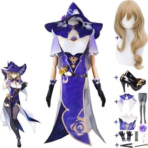 Cosplay Anime Game Genshin Impact Lisa Minci Cosplay Costume Wig Shoes Mondstadt Knights Of Favonius Witch Sexy Woman Dress Hallowen Set