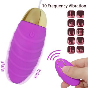 Vuxna leksaker 10 hastighet trådlös fjärrkontroll USB laddningsbar vibrerande ägg vagina boll gspot stimulering klitoris vibrator sex leksak för kvinnor 231017