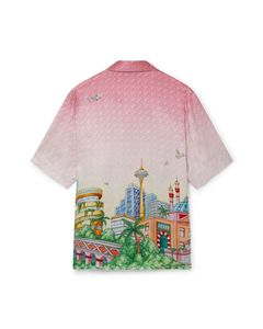 Casablanca hawaiian shirt urban unisex button up shirt beach silk short sleeved shirts