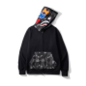 BAPE/Bathing Ape Men's New Hooded Shark Camo Bag Full Zip Hoodie