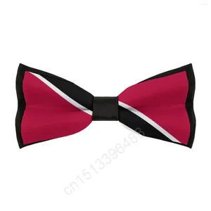 Bow slipsar polyester trinidad och tobago flagga bowtie för män mode casual herrar cravat halskläder bröllop fest kostymer slips