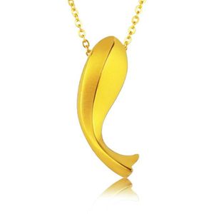 Ожерелья с подвесками Прибытие Чистое желтое золото 24 карата 3D Рыба 999 пробы 1 58g255p