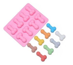 All-match Silicone Ice Mold Funny Candy Biscuit Ice Mold Tray Bachelor Party Jelly Chocolate Cake Mold Household 8 Holes Baking Tools Mould