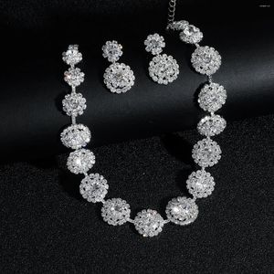 Choker Fashion Sparkly Necklace For Women And Dangle Fringe Earrings Jewelry Set Rhinestone Girls