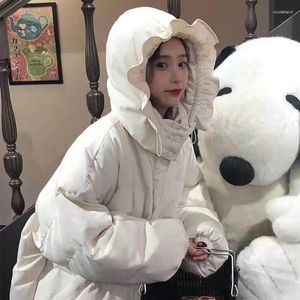Trench da donna coreano casual allentato piumino cotone ispessito giacca da donna cappotto 2023 autunno inverno adolescente Parka con cappuccio Ropa Mujer