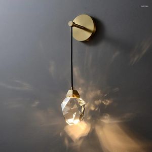 Wall Lamp Pendant Light Bedroom Bedside Corridor Stairs Home Decor Sconce Lighting Fixture Modern Crystal Nordic Copper LED