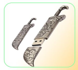 Real Capacity 16GB128GB USB 20 Metal Sword Model Flash Memory Stick Storage Thumb Pen Drive1523409