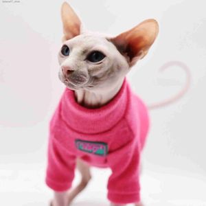 Cat Costumes Pet Cat Autumn and Winter Thickened Warm Quilted Vest Shirt Hairless Cat Clothes Sphynx Devon Cat Bottoming Shirt Cotton YQ231017