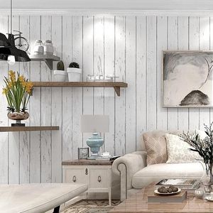 Tapety białe paski w stylu śródziemnomorskim nostalgiczne drewno ziarno bez tle tapeta sypialnia salon ściana tła ściana