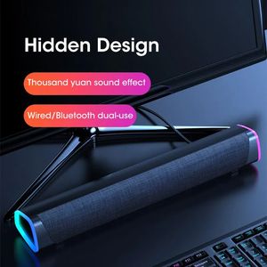 Taşınabilir Hoparlörler Yeni Bilgisayar Bluetooth 5.0 Hoparlör RGB Aydınlık Subwoofer Uzun çubuk Açık Audio Ses Ev Stereo Surround 231017