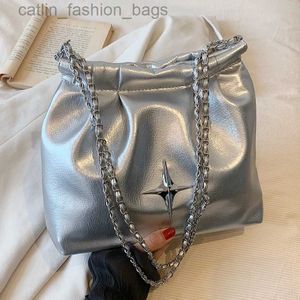 Shoulder Bags Cross Body Style Women's Handbags Leather Silver Bucket Bag Ladies Shoulder Crossbody Bags Designer Brand 2023 Totescatlin_fashion_bags