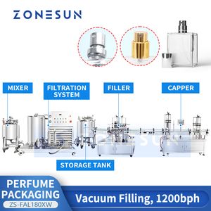 Zonesun自動フレグランスライン香水包装機の混合冷却ろ過充填およびシーリング装置ZS-FAL180XW