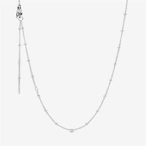 100 % 925 Sterling Silber verstellbare Perlenkette Halskette passend für europäische Anhänger und Charms Mode Frauen Hochzeit Verlobung Jewelr3311