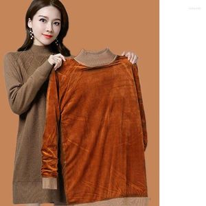 Women's Sweaters 2023 Sweater Half Turtle Collar Mid-Length Autumn And Winter Loose Warm Knitted Bottoming Shirt