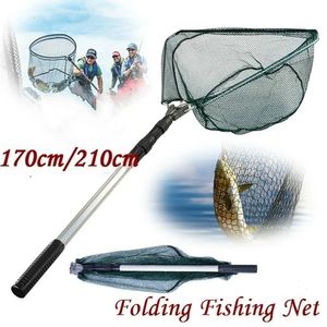 Fishing Accessories Aluminum Alloy Net Telescopic Three Section Net Triangular Net Head Raft Fishing Net Bag Telescopic Folding 231017