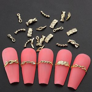 Nail Art Decorations 3D Metal Charms Gold Silver Ring Buckle Punk Volume Decoration Kawaii Accessories Ribbon Rhinestones Jewelry GL512 231017