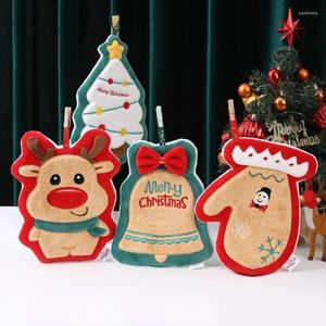 Asciugamano assorbente a mano con tema natalizio Babbo Natale, renna, guanto, pupazzo di neve, per decorazioni festive per cucina e bagno