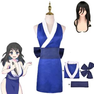 Cosplay suma cosplay traje anime demon slayer kimetsu não yaiba kisatsutai entretenimento distrito arco uzui tengen esposa azul quimono peruca