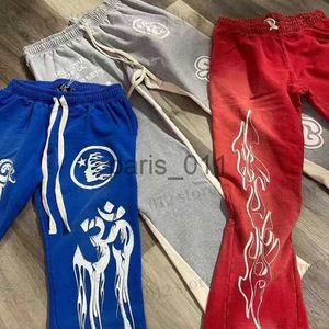 Men's Pants Men's Pants Vintage Red Hellstar Sweatpants High Quality Men Women Loose Bell Bottoms Pants Streetwear T230712 x1017