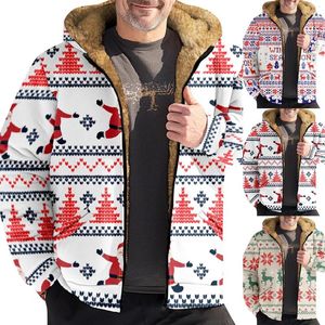 Erkek Hoodies Moda Sıradan Çok Desenli Kapüşonlu Polar Noel Kazak Sorunu Erkekler İçin Kış Ceketleri 3x Ceket