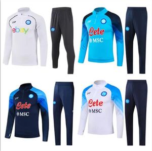 23/24 Napoli Tracksuit jaquetas de futebol kit de futebol 2023 2024 SSC Nápoles AE7 terno de treinamento desgaste Formação tuta Chandal Squitude Jogging uniforme Survetement