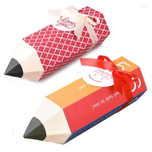 Present Wrap 10 PCS Pencil Box For Candy Party Present Graduation Favor Boite Dragees Bonbonniere Souvenir Packaging Boxes