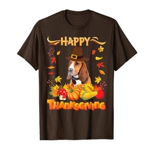 幸せな感謝祭のバセットハウンド犬私は私の愛に感謝していますtシャツ296t