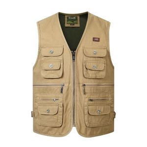 Men's Vests Plus Size S-4XL Tactical Masculine Waistcoat Male Multi Pocket Unloading Sleeveless Vest Pographer Reporter Summer Jacket 231017