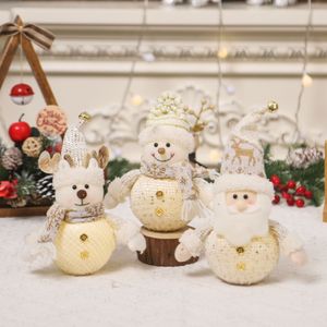 Christmas Glow Old Man Snowman Doll Decoration Desktop Fabric Doll Manufacturer Wholesale