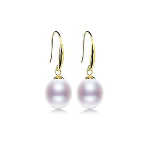 Xf800 18k guldörhängen naturligt färskt vatten AU750 Pearl Drop Fine Jewlery Wedding Party Gift for Women Girl E235 210624274W