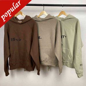 fw Hoodies Taupe brown mustard green fog double thread ess sweater tide brand hat VXHU