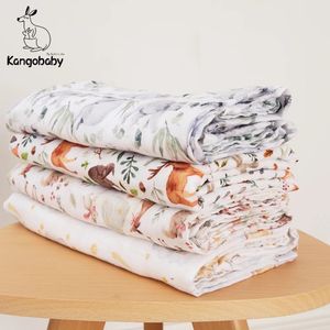 لحاف Kangobaby #my Loft Life # All Season Fashion Premier Quality Baby Masslin Swaddle Cotton Born Wrap Infant infant 231017