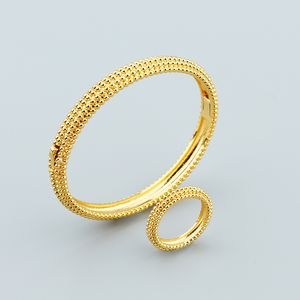moda 18k oro rosa diamante braccialetto braccialetto argento designer braccialetto anello set gioielli femme set Donna Uomo coppia bracciali catene di gioielli regali per feste matrimonio in rame