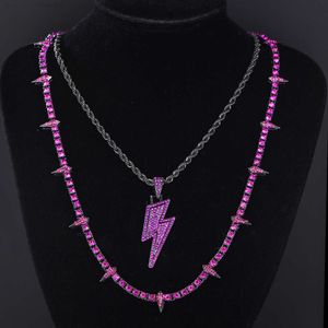 Высококачественное хип -хоп ювелирное ожерелье Кристаллическое Панк Женщины Мужчины Пенденльная Теннисная цепь