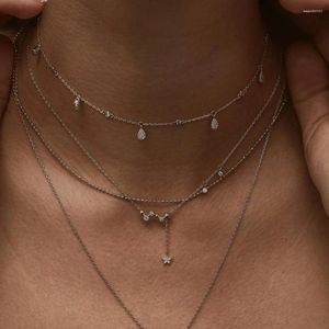 Catene Promozione Delicata Collana con ciondolo a forma di stella adorabile per il regalo di Natale Gioielli per ragazza carina Fine argento sterling 925 Danity