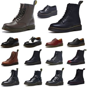 Mit Box Martins 1460 Boots Männer Frauen Luftwirgplattform Knöchel Martin Boot High Doc Og Jadon glatte Leder Nappa Frau Gelbe Stichstiefel Stiefel Sleber Schuhe Sneaker