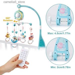Mobiler# Baby Mobile Rattles Toys 0-12 månader för nyfödda Crib Bell Toddler Carousel Cots Kids Musical Toy Gift Q231016
