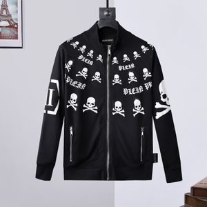 PLEIN BEAR Brand Warm Thick Sweatshirt Hip-Hop Loose Characteristic Personality Skull Pullover Rhinestone Luxury Men's Hoodie 88813