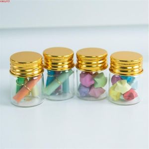 30x40x21mm 15ml Mini Şeffaf Cam Şişeler Alüminyum vidalı kapalı Boş Altın Metal Kapaklar Flakonlar Jars 50PCSHIGH FALTITY PCIDR VRMNA