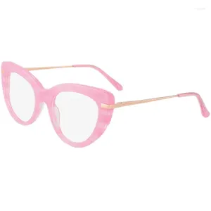 Sunglasses Quality Lightweight Acetates Big Cateye Frame Women 50-20-42 Fashion Retro-Vintage Optical Glasses Anti-Bluelight Eyewear