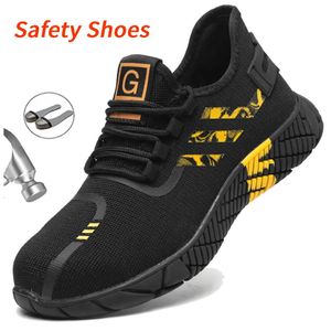 Dress Shoes Work Sneakers Men Safety Shoes Construction Steel Toe Work Shoes Safety Boots Men Shoes Anti-Puncture Working Summer 231016