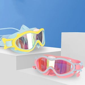 Goggles çocuklar yüzme gözlükleri çocuklar geniş görme anti-bez anti-üver şnorkelli dalış maskesi kulak tıkaçları açık su sporları yüzmek gözlük 231017