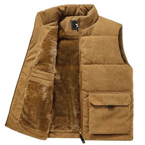 メンズジャケット冬のファッションウールベストオスの綿パド付きSコート男性のノースリーブジャケットウォームウエストコート服プラスサイズ6xl 231013