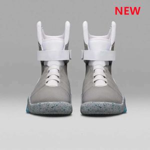 2024 Geleceğe Yeni Dönüş Air Mag Spor Kekiği Marty McFly'nin LED Ayakkabı Koyu Gri McFlys Spor Kabarcıları US6-11