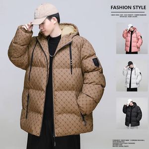 Homens para baixo Parkas estilo coreano moda com capuz jaqueta de inverno masculino grosso algodão acolchoado casaco casal solto parka tamanho m5xl m999 231017