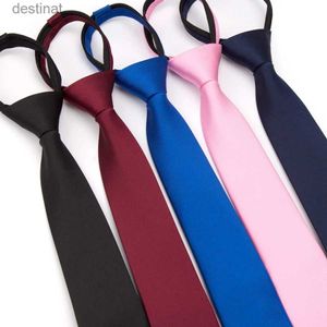 Halsband män slips dragkedja lat slips mode solid 6 cm band affärer för man gravatas näsduk bowtie mens bröllop skjorta tillbehörsl231017